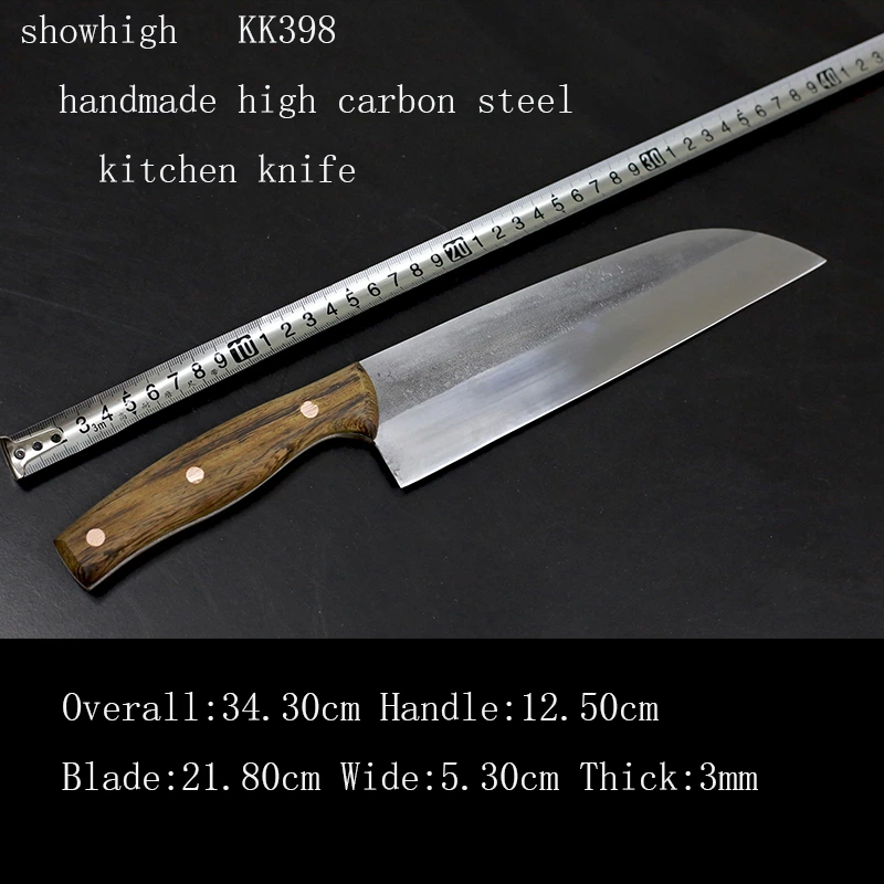 hand crafted 1060 carbon kitchen knife santoku knife chef knife KK398